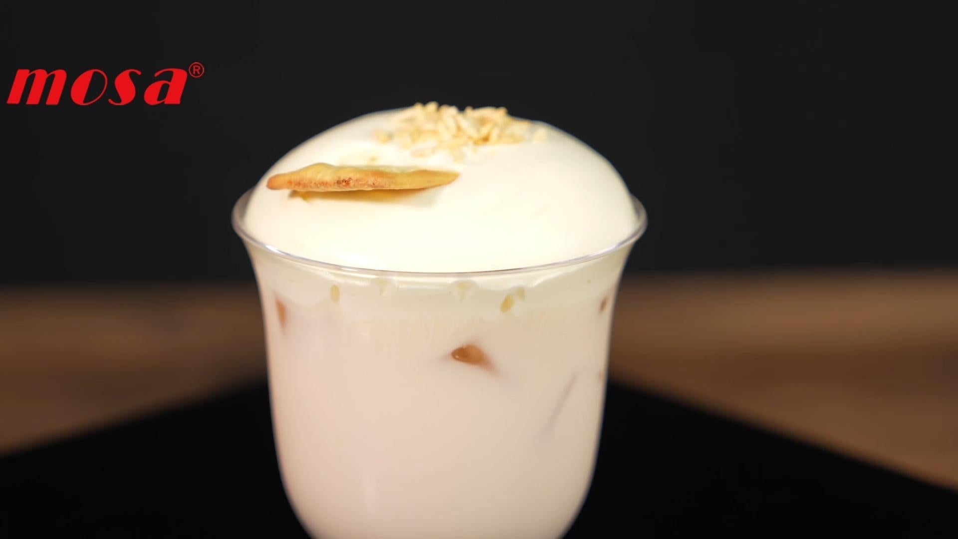 FuLiang Black Milk Tea with Savory Cheese Cloud & Crispy Toppings